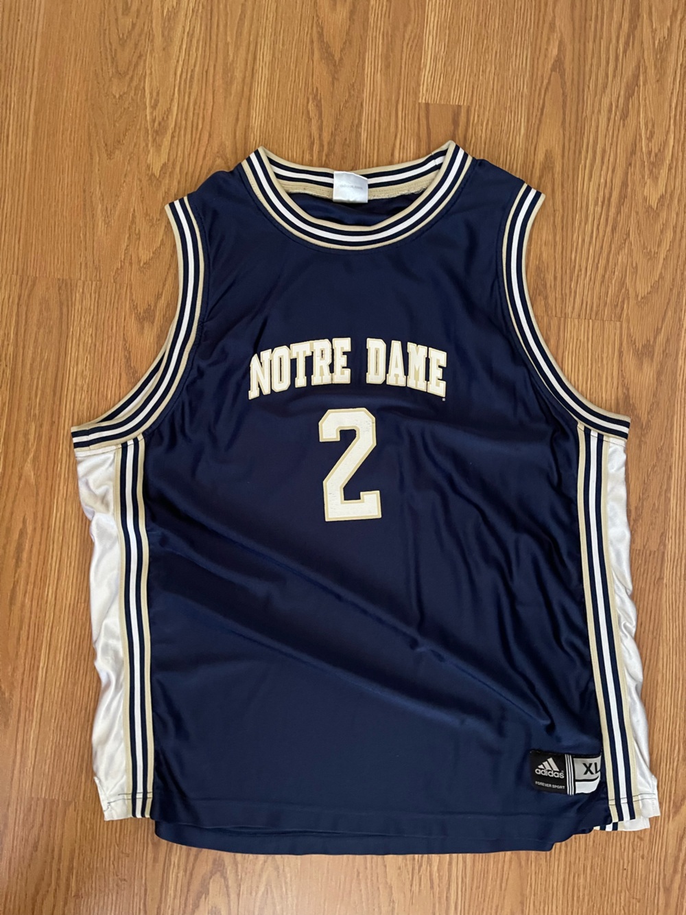 Adidas Notre Dame Blue #2 Basketball Jersey authentic vintage collegiate D1